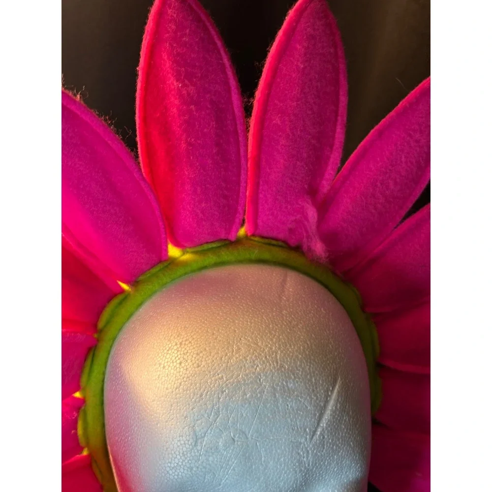 The Great PretendEars Pink Flower Petal Headband Costume Accessory Lime Green